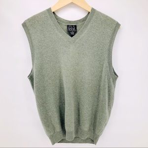 CASHMERE Jos A Bank Men’s Green Sweater Vest M NWT